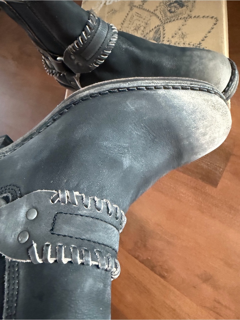 Free People Stony Desert Distressed Leather Ankle Booties - Picture 9 of 11